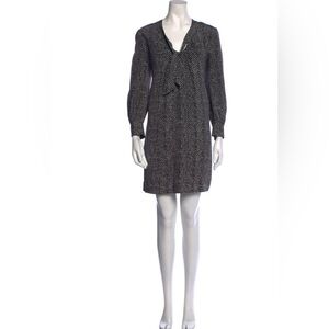 Kate Spade ♠️ New York - Silk Herringbone Silk Dress with Neck Tie